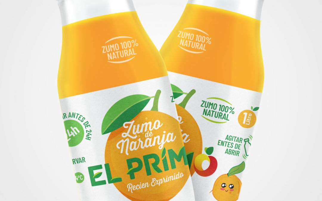 Diseño identidad etiqueta para botella de zumo EL PRIMO